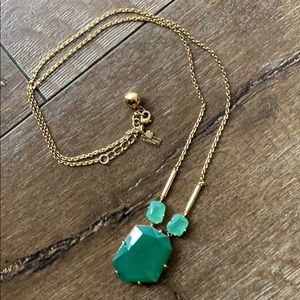 Kate Spade Aqua Three Stone Necklace, Gold